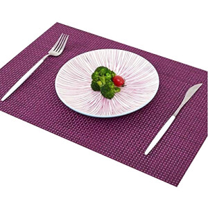 Set de table violet en plastique 4 pièces