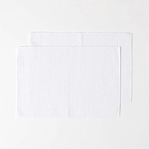 Set de table blanc en coton 2 pièces 30x45 cm