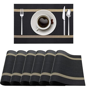 Set de table noir en polyester