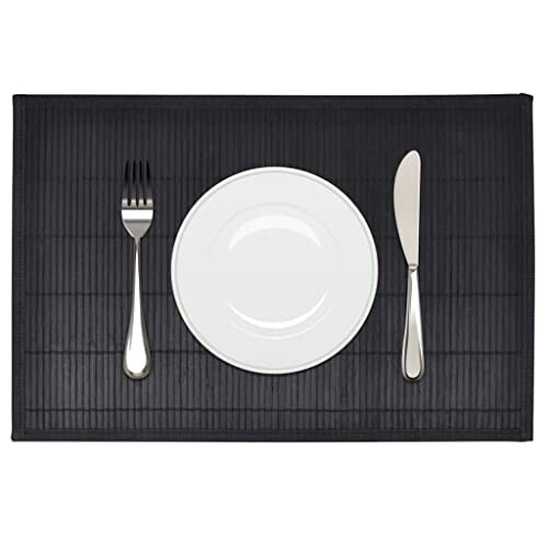 Set de table noir en bambou 6 pièces 30x45 cm variant 0 