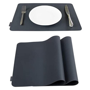 Set de table noir 2 pièces 45x30 cm