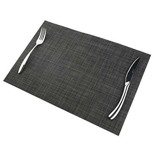 Set de table gris foncé en pvc 4 pièces 45x30 cm variant 3 