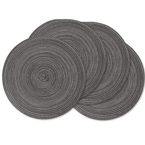Set de table gris noir en coton 4 pièces 38 cm