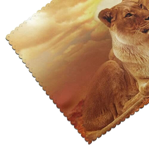 Set de table Lion africain et ne en polyester 6 pièces 45x30 cm variant 2 