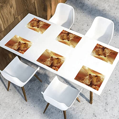 Set de table Lion africain et ne en polyester 6 pièces 45x30 cm variant 4 
