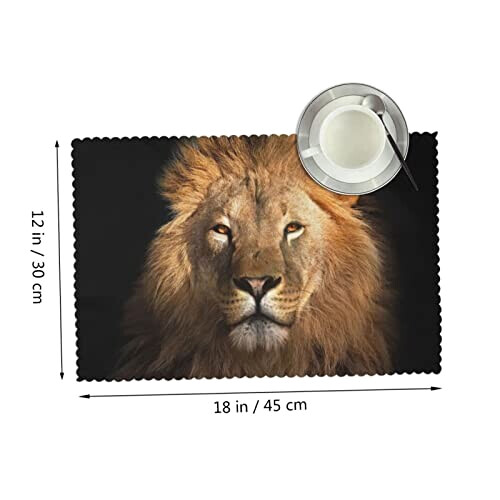Set de table Lion africain en polyester 4 pièces 45x30 cm variant 0 