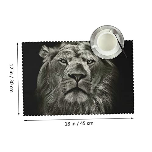Set de table Lion noir en polyester 4 pièces 45x30 cm variant 0 